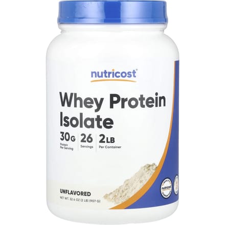 Nutricost, wei-eiwitisolaat, ongezoet, 2 lb (907 gram)