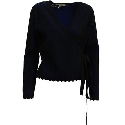 Diane Von Furstenberg Laura wikkeltop in marineblauwe viscose