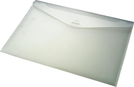 Cadeau envelop, BUDGET plastic semi-transparant, A4 formaat, 34x24 cm WIT (100 stuks)