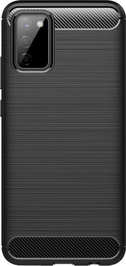 Shop4 - Samsung Galaxy A02s/ A03s Hoesje - Zachte Back Case Brushed Carbon Zwart