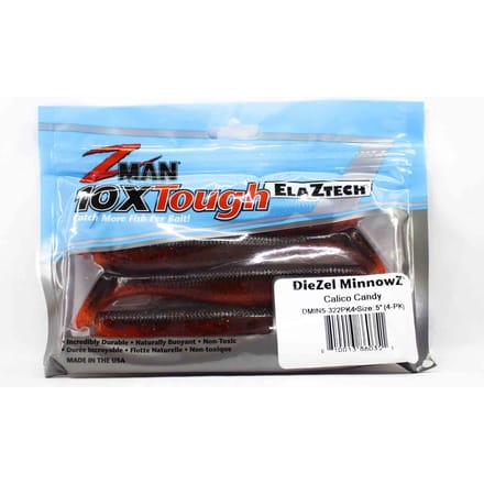 Zman Zacht Kunstaas Diezel MinnowZ 5 Inch 4/Pack Calico Candy (0351) gray