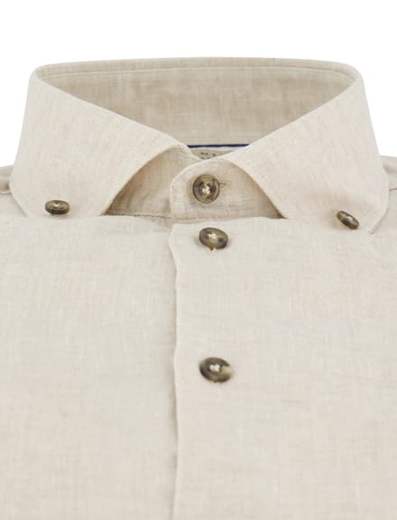Beige linnen  John Miller overhemd