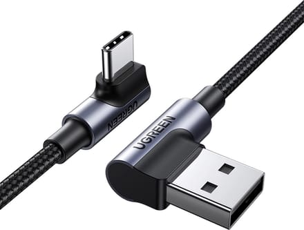 Ugreen - 90° - haakse kabel USB C - USB 2.0 480Mb/s 3A 3m zwart - (US176)