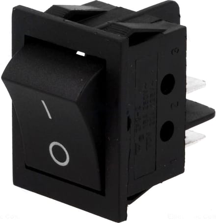 Schakelaar - DPST - ON/OFF - 250V - 15A - Zwart
