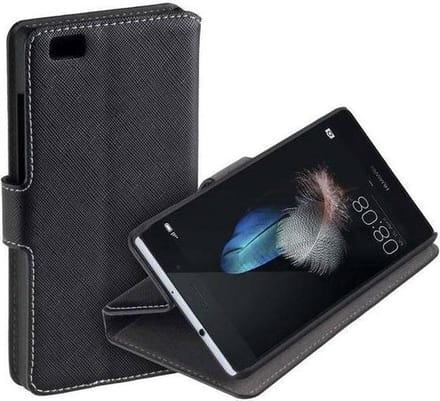 HC zwart bookcase Telefoonhoesje voor de Huawei P8 Lite