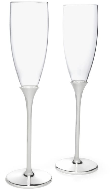 Zilverstad - Champagneglazen Smooth - set van 2 stuks