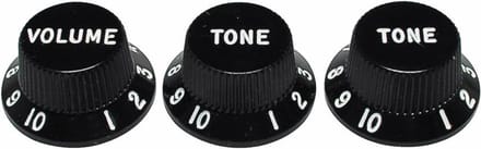Fender 991365000 Strat Knoppen Set - Zwart voor CTS-Shaft