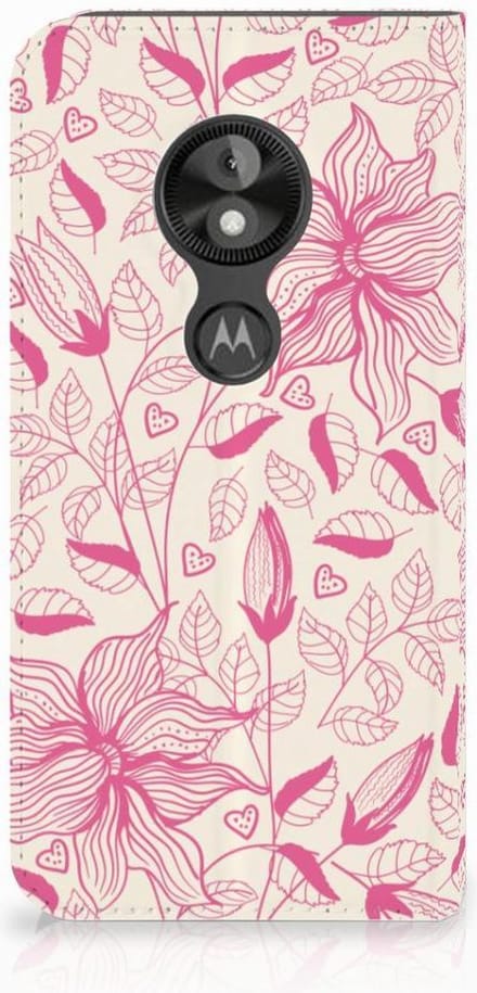 Motorola Moto E5 Play Smart Cover Pink Flowers
