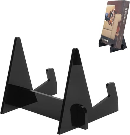 Verstelbare Acrylic Boekstandaard voor Tablets, Kranten, Tijdschriften en Notebooks - Zwart Display Easel