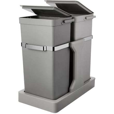 EKO - Deco Inbouwafvalemmer 15+20 liter - Plastic Stainless steel - grijs - Prullenbak