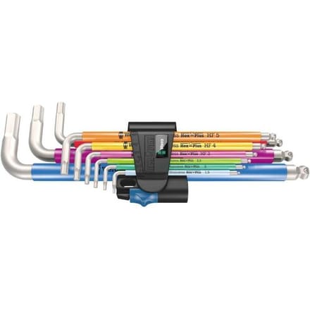 Wera 3950/9 Hex-Plus Multicolour HF Stainless 1 Haakse schroevendraaierset Inbus 9-delig