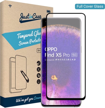 Just in Case screenprotector geschikt voor OPPO Find X5 Pro - Screenprotector Full Cover Gehard Glas