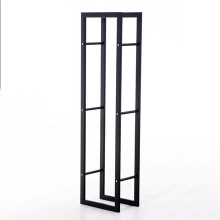 Houtrek - Houtopslag - Haardhout Opslag - Smeedijzeren Constructie - 130 cm Hoog - Zwart