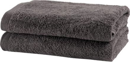 Casilin - Como - set van 2 douchelakens - 70x140cm -  Grey Charcoal - Donkergrijs