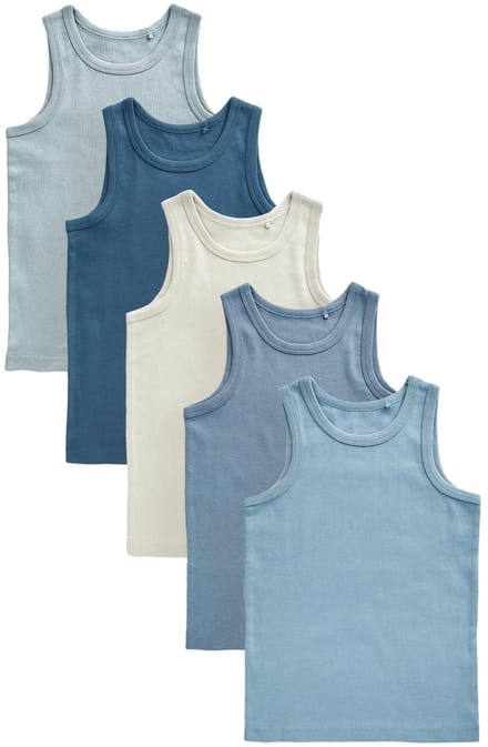 Next - Jongens - Set van 5 hemdjes - Blauw