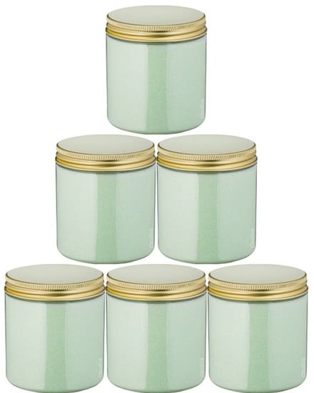 Scrubzout Eucalyptus - 300 gram - Pot met gouden deksel - set van 6 stuks - Hydraterende Lichaamsscrub