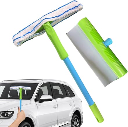 Glaswasser - Raamtrekker Deur - Streeploos Reinigen - Flexibele Siliconen - 39x30 cm - Groen