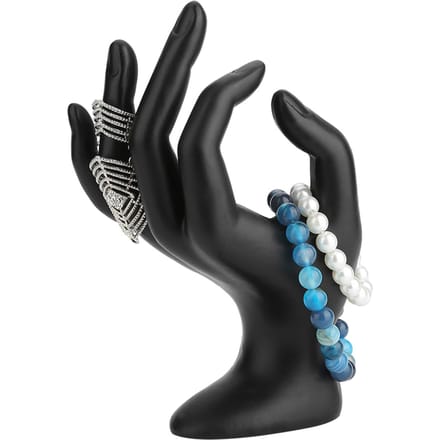 Zwarte OK-handgebaar ringhouder, oorbellenhouder, armbandhouder, sieradenorganizer (Hars) black