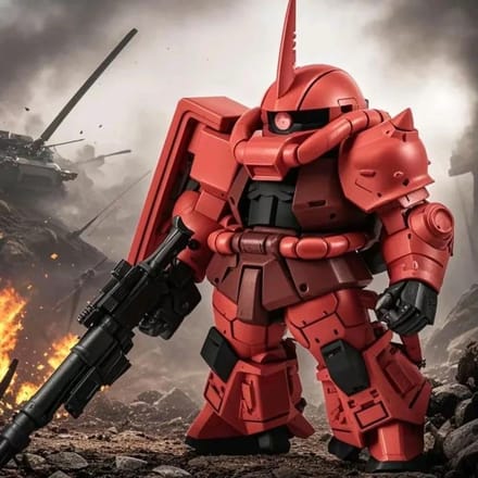 Cute Assembly Model Toy Zaku Ii Mass Production een Version Q Version Mobile Suit Robot Model Kit for Ages Toys Gift