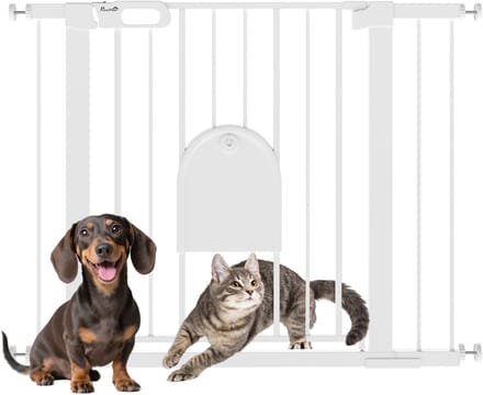 PawHut Huisdierenhek ABS, staal 75-103L x 2B x 76H cm Wit