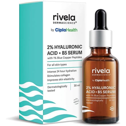 Rivela Dermascience Hyaluronzuur 2% + B5 Serum 30ml Voor Gehydrateerde Gladde Stralende Huid blue