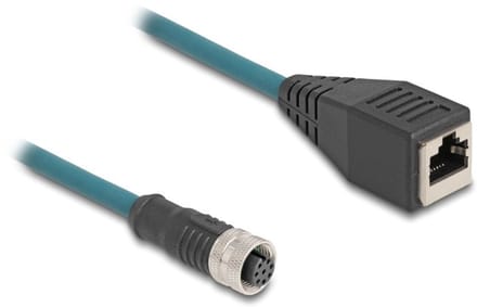 M12 8-pins A-gecodeerd (v) - RJ45 (v) industriële netwerkkabel | CAT5e | PU | 0,50 meter