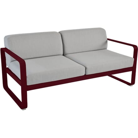 Fermob BELLEVIE 2-zitsbank - B9 zwarte kers - 79 Flanelgrijs