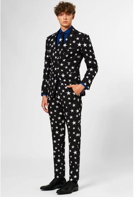 OppoSuits Starstruck - Heren Pak - Carnavalskleding - Kostuum - Zwart - Feest - Maat 46