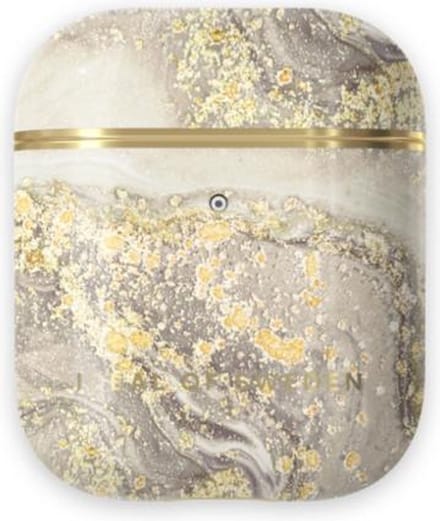 iDeal of Sweden AirPods Case Print voor 1st & 2nd Generation Sparkle Greige Marble