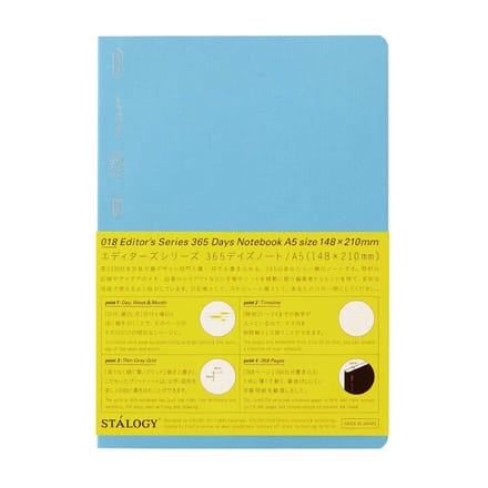 365 Dagen Notitieboek A5 Blauw Dagboek Agenda