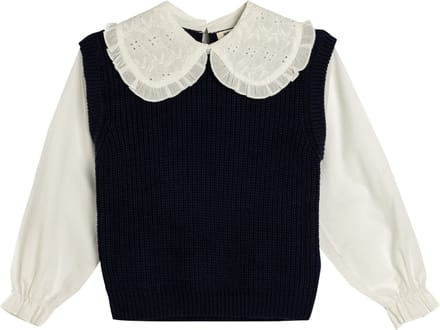 Vierkante kraag Met brode Sweater
