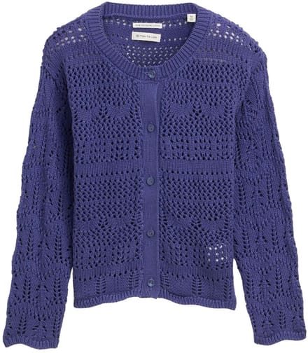 Tom Tailor - Vest met kantpatroon - Maat 104/110 - dark blue harbor