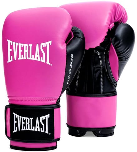 Everlast Powerlock OG training (kick)bokshandschoenen klittenband, roze/zwart, 10-oz