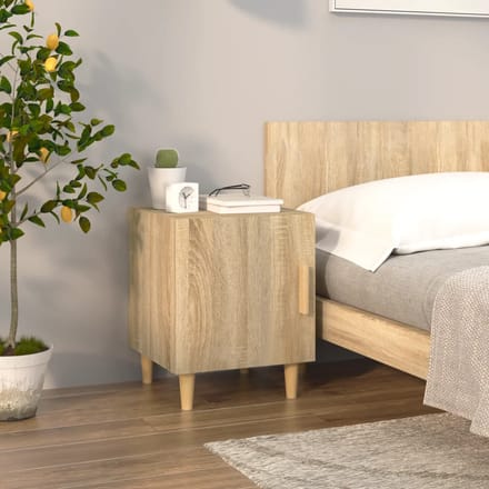 vidaXL - Nachtkastje - bewerkt - hout - sonoma - eikenkleurig