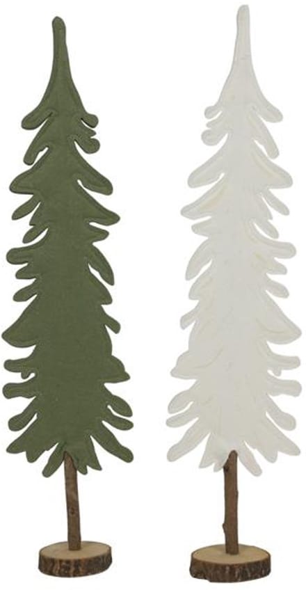 Beeld Vilt kerstboom op stam groen H62cm