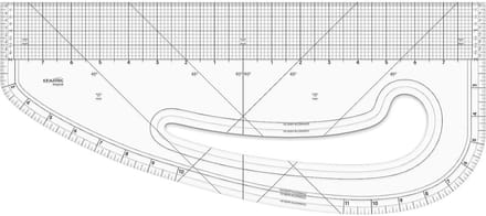 Multifunctionele Patroon Liniaal Acryl 16 inch Curve Liniaal voor Mode Ontwerp