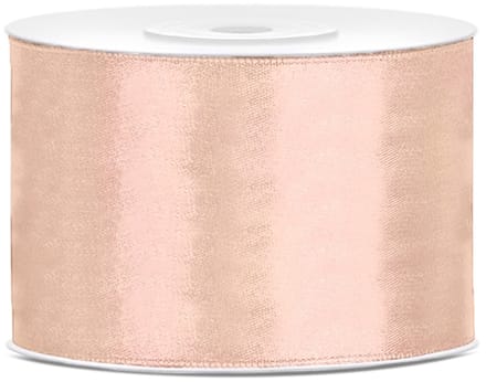 PARTYDECO - Perzikkleurig satijnen lint 5 cm x 25 m voor decoratie