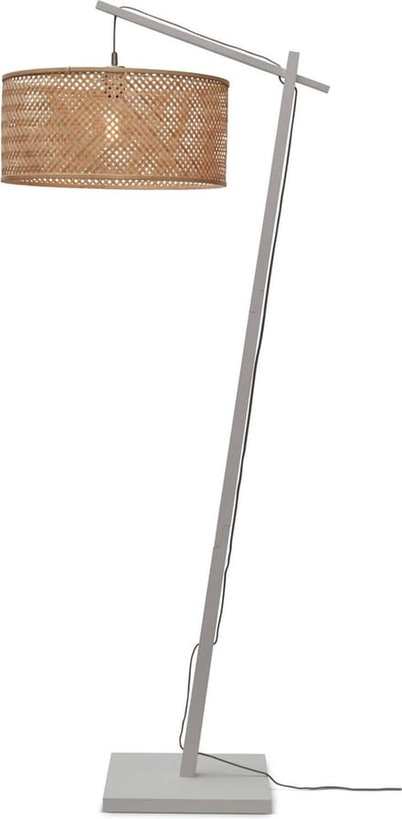 GOOD&MOJO Vloerlamp Java - Bamboe Wit/Naturel - 75x50x176cm - Bohemian - Staande lampen voor Woonkamer - Slaapkamer