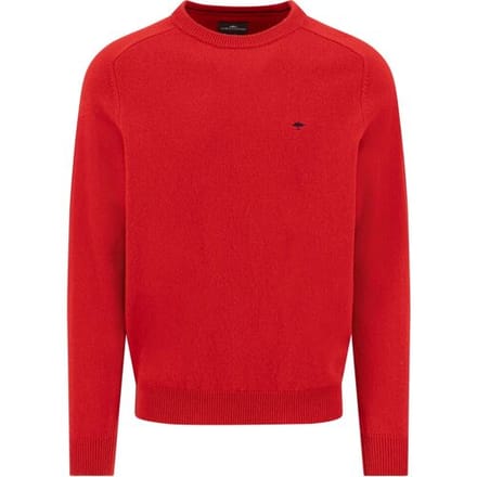 Fynch-Hatton Trui Supersoft Lambswool O-Neck Garnet Red / male
