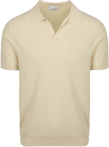 Profuomo Poloshirt Riva Structure Ecru - Maat XL - Heren