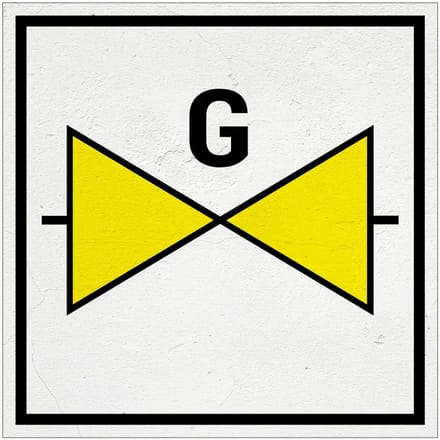 Gasafsluiter bord | Forex Re materiaal | 20 x 20 cm
