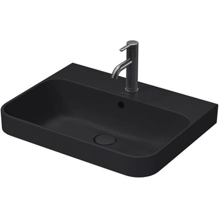 Duravit Happy D.2 Plus countertop sink 60 cm anthracite matt, with overflow, 1 tap hole 2360601300