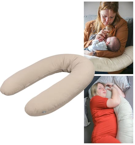 Funnababy XL Voedingskussen - Zwangerschapskussen - Sand Uni - Afneem- en wasbare hoes