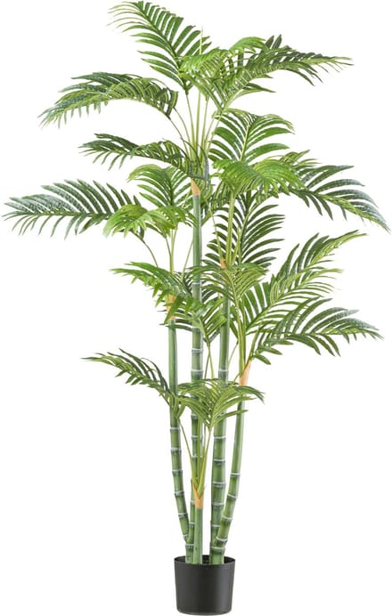 Kopu® kunstplant Bamboepalm 6 tak 115cm in pot - Groen