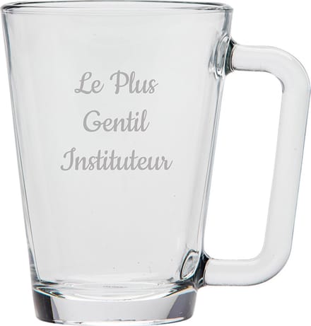 Theeglas gegraveerd - 26cl - Le Plus Gentil Instituteur