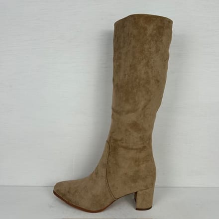 Suèdine laarzen met elegante hak khaki Khaki / 37