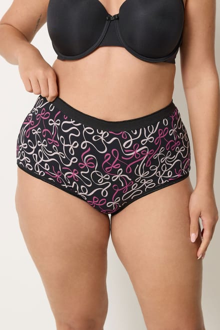 Yours 5Pack Zwarte Maxislip Met Strikprint Size 46-48