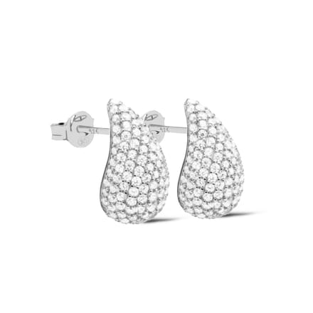 Karma Oorknoppen Druppel Small Zirkonia Zilver