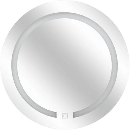 5Five Badkamer wandspiegel LED - Op batterijen - zilver - Dia 45 cm - rond model