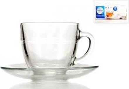 Duralex Gigogne 6 tassen 22 cl  en 6 schoteltjes 13.5 cm